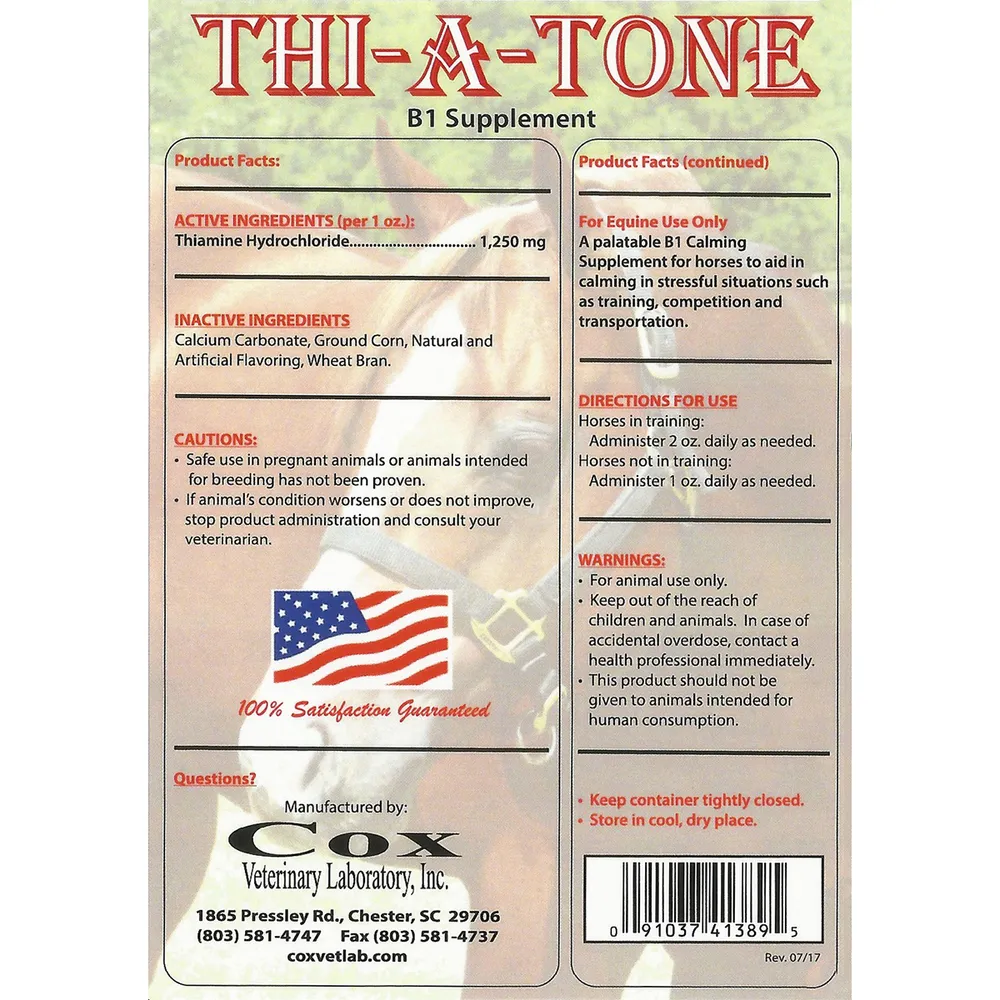 Thi-A-Tone B1 Supplement For Horses - Image 2