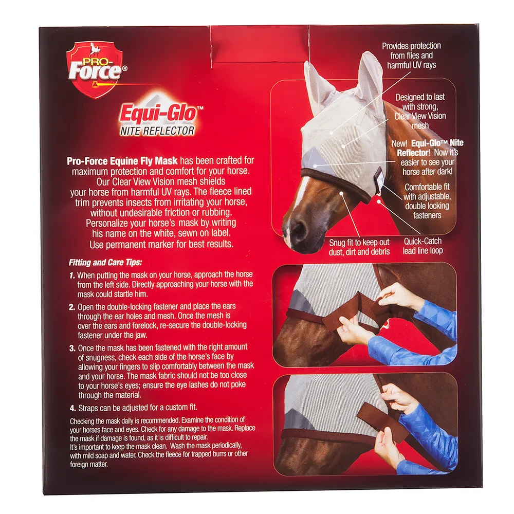 Pro-Force Equine Fly Mask With Ears - Image 2