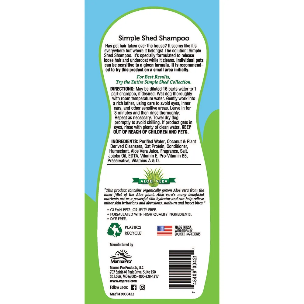Espree Simple Shed Shampoo For Dogs And Cats - Image 2