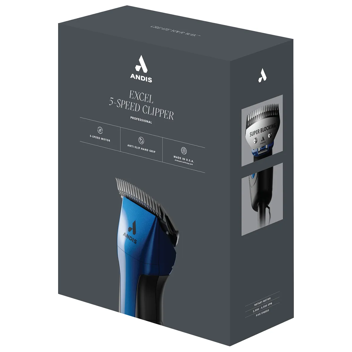 Andis Excel 5-Speed+ Professional Detachable Blade Clipper - Image 3