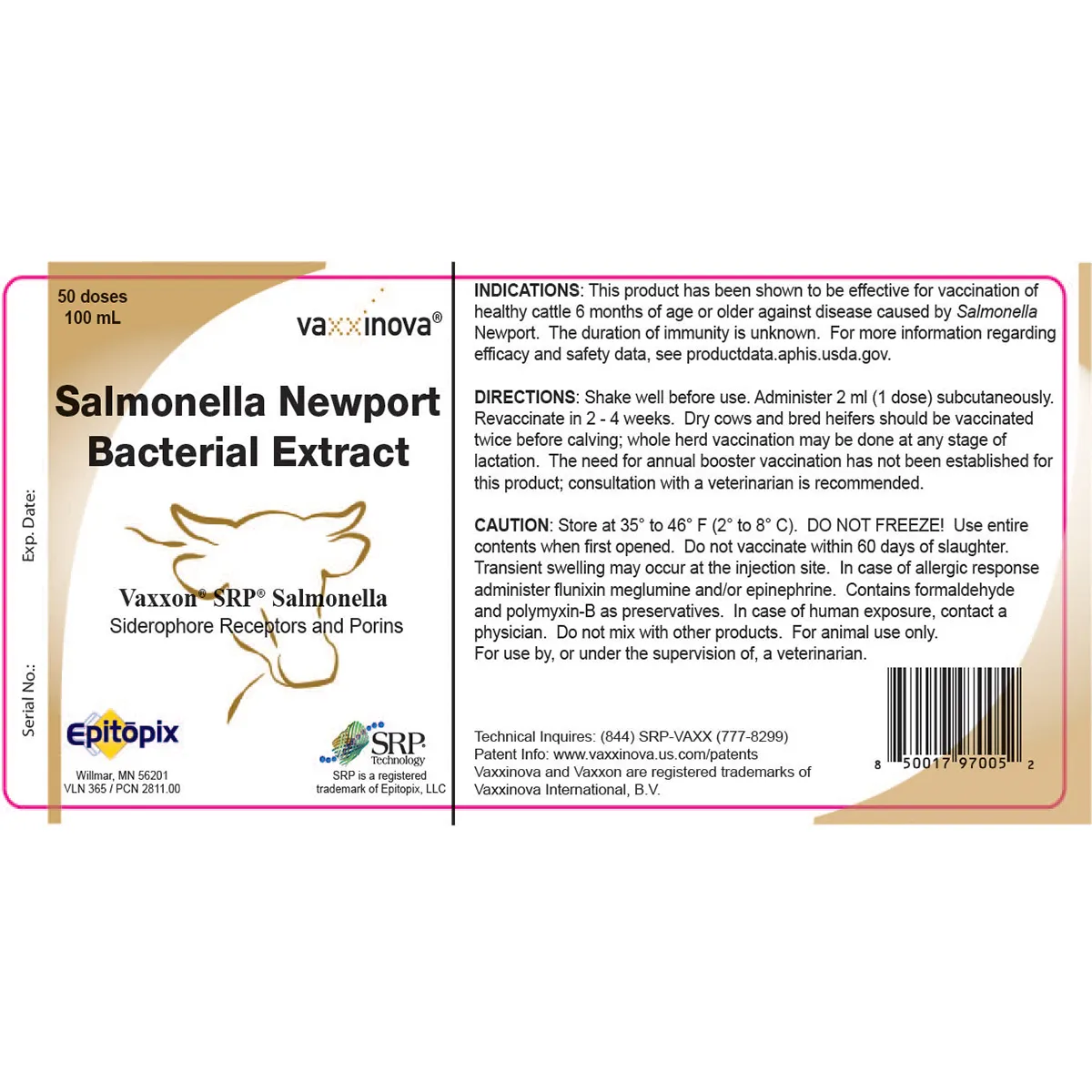 Vaxxon SRP Salmonella Cattle Vaccine - Image 2