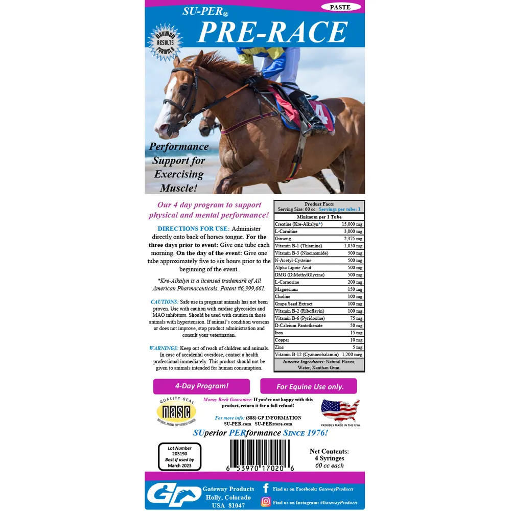 SU-PER Pre-Race Paste Horse Supplement - Image 2
