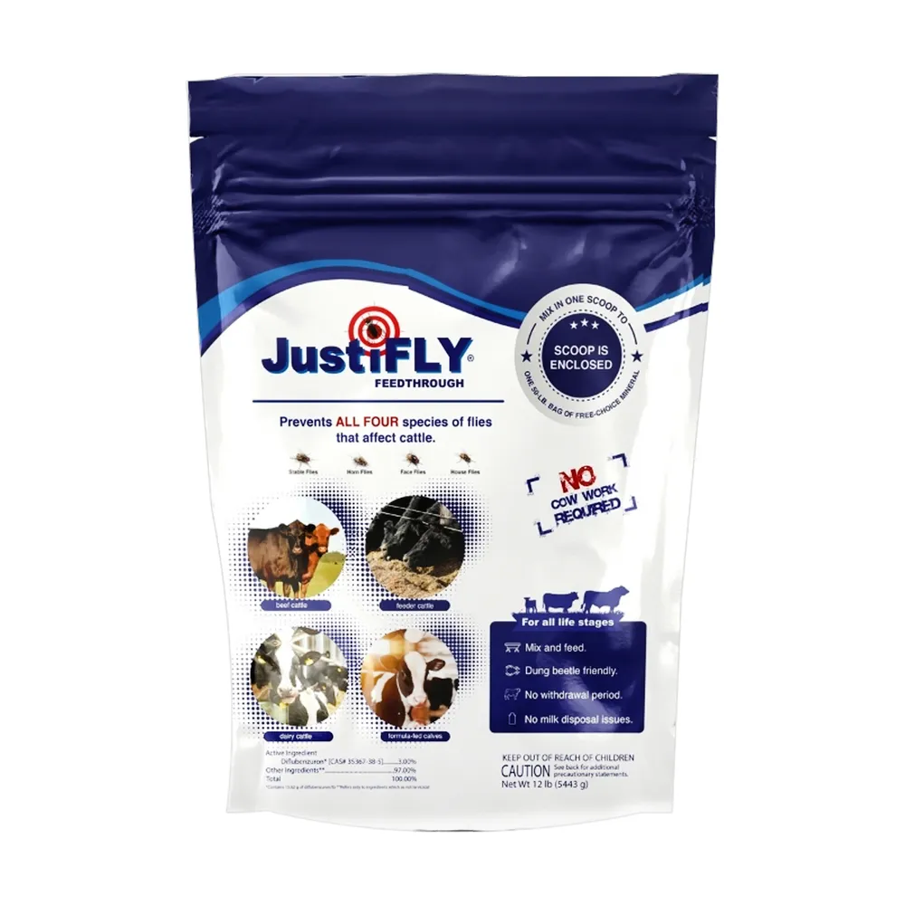 Salt-Based JustiFLY Feedthrough For Cattle