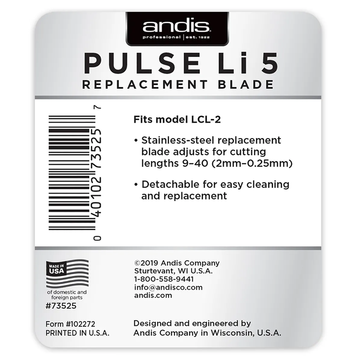 Andis Pulse Li 5 Replacement Blade Set - Image 2